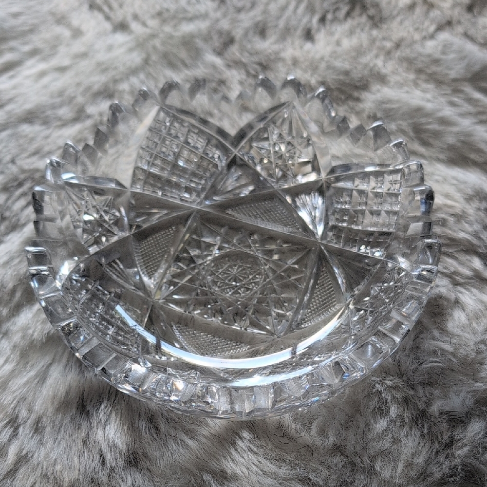Intricate Crystal Cut Glass Bowl